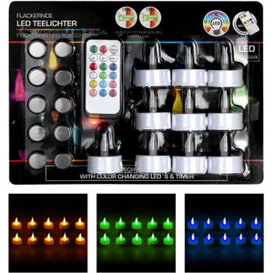 20x LED Theelichtjes/Waxinelichtjes Multikleur 3,5 cm Inclusief Afstandsbediening - Kaarsen