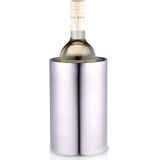 Alpina Champagne &amp; wijnfles koeler/ijsemmer - 2x - zilver - rvs - H19 x D12 cm