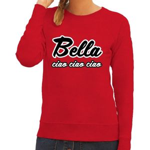 Rode bankovervaller Bella Ciao trui voor dames