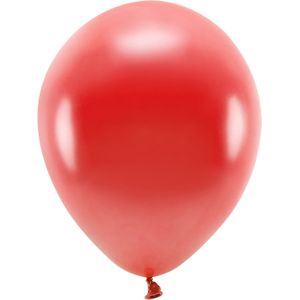 100x Milieuvriendelijke ballonnen rood 26 cm voor lucht of helium