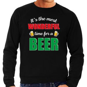 Wonderful beer foute Kerst bier sweater/ kersttrui - zwart - heren - Kerst sweaters / Kerst outfit S