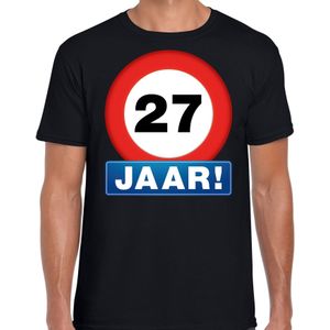 27e verjaardag stopbord shirt / kleding 27 jaar zwart voor heren