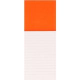 Oranje magneet met schrijf blaadjes