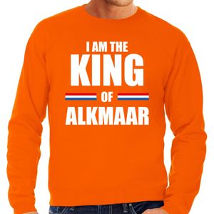 Oranje I am the King of Alkmaar sweater - Koningsdag truien voor heren