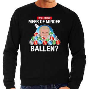 Wilders Meer of minder ballen foute Kerst sweater / trui zwart voor heren