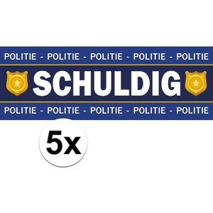 5 x Verkleed schuldig sticker politie boeven outfit