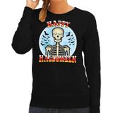 Happy Halloween horror skelet trui zwart voor dames