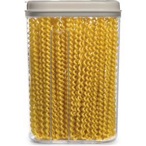 Plasticforte Voedselcontainer strooibus - transparant/beige - 1500 ml - kunststof - 15 x 8 x 23 cm - voorraadpotten
