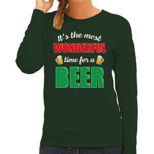 Wonderful beer foute Kerst bier sweater / trui groen voor dames