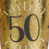 Verjaardag feest bekertjes leeftijd - 20x - 50 jaar - goud - karton - 270 ml