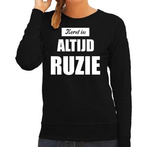 Foute kersttrui zwart Kerst is altijd ruzie kerstkleding dames