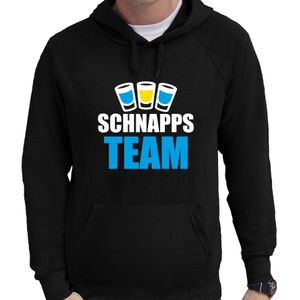 Apres ski trui met capuchon Schnapps team zwart  heren - Wintersport hoodie - Foute apres ski outfit