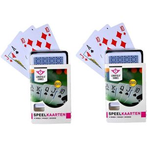 4x Speelkaarten plastic poker/bridge/kaartspel in bewaar box
