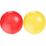 Bellatio Decorations 10x groot formaat ballonnen rood en geel met diameter 60 cm