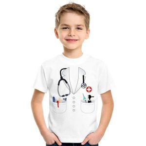 Dokters verkleedkleding t-shirt wit voor kinderen