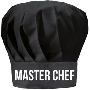Master chef cadeau/ verkleed koksmuts zwart volwassenen