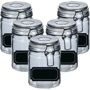 Weckpotten/inmaakpotten - 10x - 250 ml - glas - met beugelsluiting - incl. etiketten
