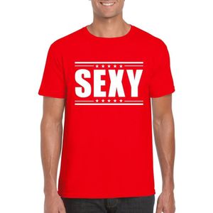 Rood t-shirt heren met tekst Sexy