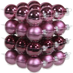 Othmar Decorations Kerstballen - 36x st - cherry roze - 4 cm - glas