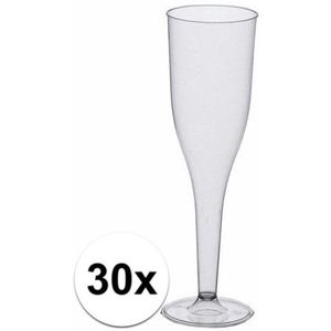 Plastic champagne glaasjes 30 stuks