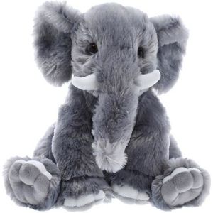 Pluche Olifant Dierenknuffel Grijs 25 cm - Knuffeldieren - Olifanten Knuffels