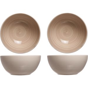 6x stuks rond schaaltjes/kommetjes Turbolino beige/bruin 14,5 cm