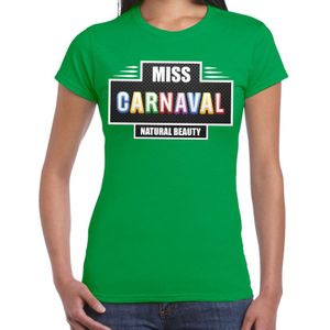 Natural beauty Miss carnaval verkleed shirt groen voor dames