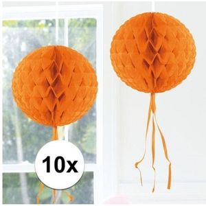 10x Honeycomb ballen oranje 30 cm