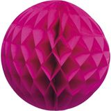 Kerstboomversiering 1x fuchsia roze kerstballen van papier 10 cm