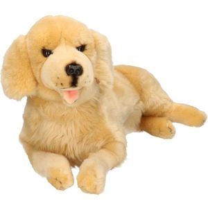 Liggende Pluche Knuffel Golden Retriever 42 cm