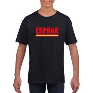 Spanje supporter shirt zwart jongens en meisjes