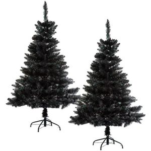 Set van 2x stuks kunst kerstbomen/kunstbomen zwart H150 cm