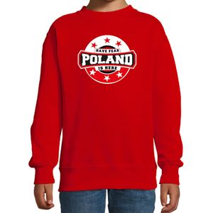 Have fear Poland / Polen is here supporter trui / kleding met sterren embleem rood voor kids