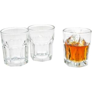 Gerimport Waterglazen/drinkglazen tumblers Elvira - transparant glas - 18x stuks - 256 ml