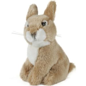 Pluche Baby Konijn/Haas Bruine Knuffel 16 cm - Bosdieren Knuffeldieren - Speelgoed Voor Kind