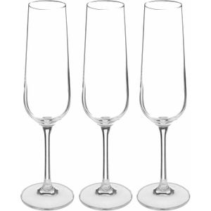 Secret de Gourmet Champagneglazen set Lena - doosje 12x stuks - chique glas - 20 CL