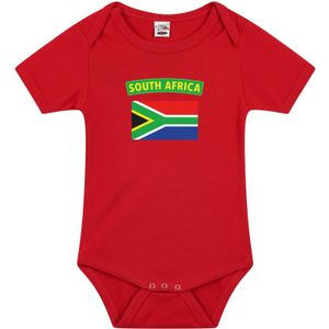 South-Africa / Zuid-Afrika landen rompertje met vlag rood voor babys