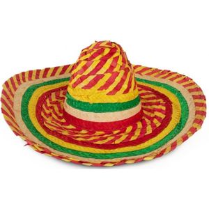 Partyxplosion Mexicaanse Sombrero hoed voor heren - carnaval/verkleed accessoires - multi kleuren