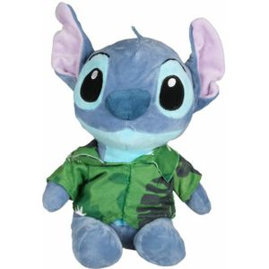 Disney pluche knuffel Stitch - Lilo and Stitch - Hawaii blouse groen - 30 cm - Bekende figuren