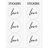 12x Papieren uitdeelzakjes met Love stickers 8 x 18 x 6 cm