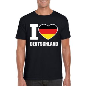 I love Deutschland/ Duitsland supporter shirt zwart heren