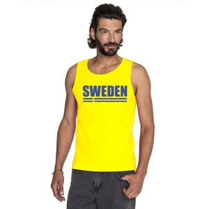 Zweden supporter mouwloos shirt/ tanktop geel heren