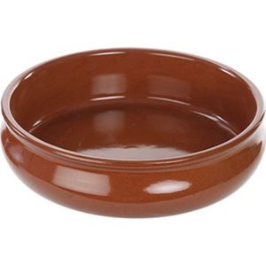 Tapas ovenschaal/serveerschaal - rond - Spaans terracotta/aardewerk - D24 x H6.5 cm - Klassieke stijl