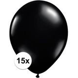 Zwarte Qualatex ballonnen 15 stuks