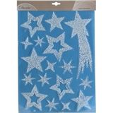 Kerst decoratie stickers glitter sterren 30 x 40 cm