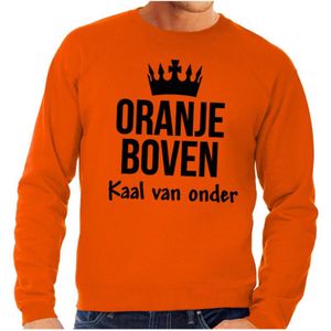 Koningsdag sweater - Oranje boven kaal van onder - heren