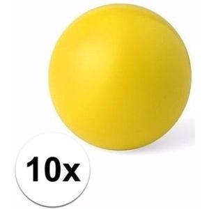 10x geel stressballetje 6 cm