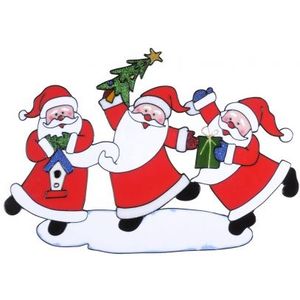 Kerst decoratie stickers kerstman plaatjes 40 x 27 cm