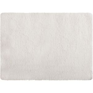 MSV Badkamerkleedje/badmat tapijt - voor de vloer - wit - 50 x 70 cm - Microfibre - langharig
