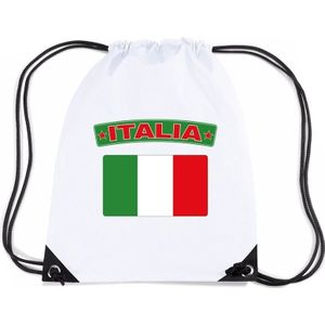 Nylon sporttas Italiaanse vlag wit